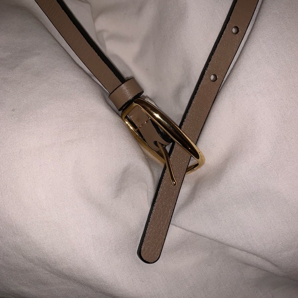 J. Crew Beige Skinny Belt with Gold Hardware - Picture 2 of 2